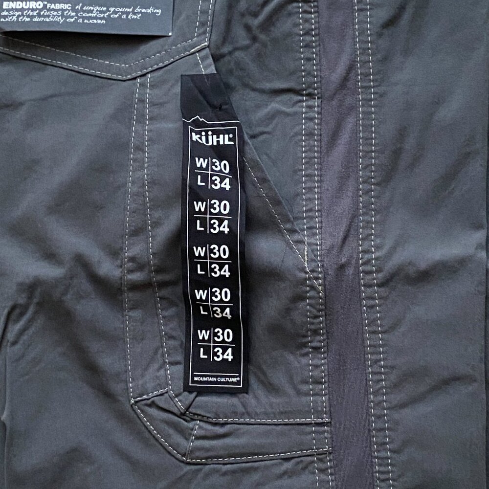 KUHL Radikl Pant 30x34 Klassik Fit Hybrid Breathable Stretch Carbon Gray NWT - Picture 8 of 16